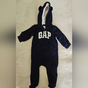 GAP Dark Blue Baby Hooded Jumpsuit